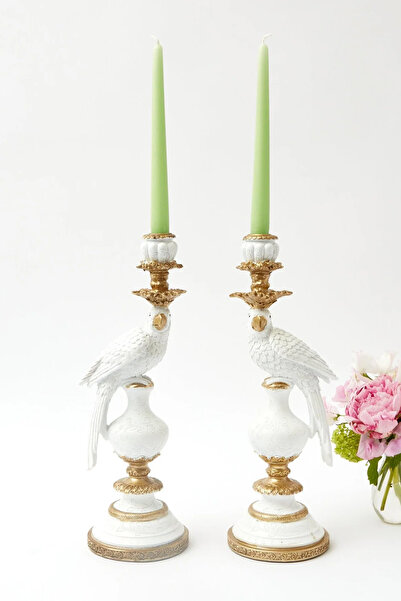 SANAT SEPET İŞLERİ Pastel Renk Konik Şamdan Mum - 2' Li Set