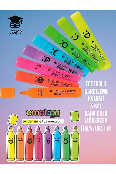 SEYFİKİRTASİYE Phosphorized Marking Pen - 3 Times Fillter Ink, Italy Production