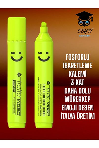SEYFİKİRTASİYE Phosphorized Marking Pen - 3 Times Fillter Ink, Italy Production