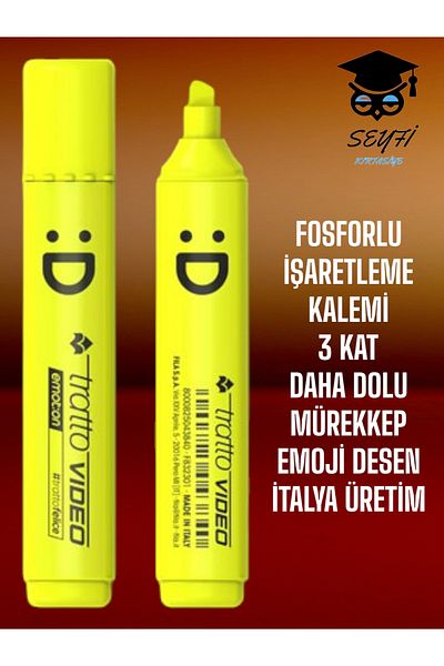 SEYFİKİRTASİYE Phosphorized Marking Pen - 3 Times Fillter Ink, Italy Production