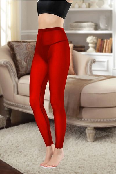 Derya Kurşun Long Red Transparent Women's Tights 479R