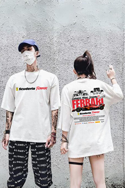 Toum Tricou alb cu imprimeu Blunt Blunt Ferrari