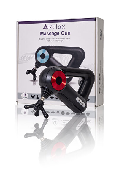 Relax 12 Başlıklı Vurmalı Masaj Aleti Spor Sonrası Titreşimli Masaj Tabancası