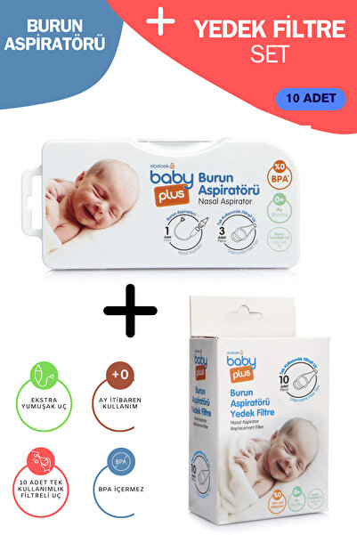 Baby Plus Bebek Nazal Burun Aspiratörü - Yedek Uç Aspiratör Filtresi 10 Adet ...