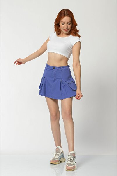 What's Up Whatsup Карго-мініспідниця з кишенями з деніму - фіолетова