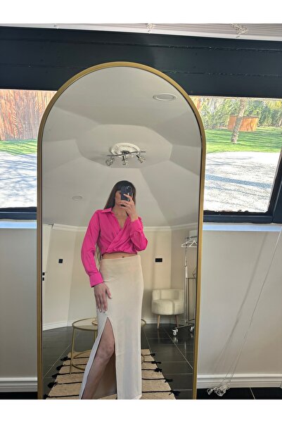 Mzr Collection Kaşkorse Kumaş Yırtmaçlı Etek