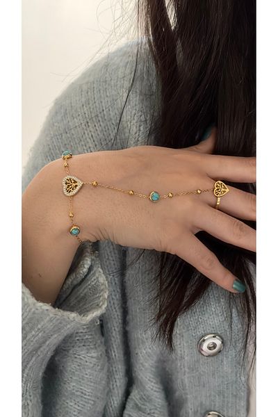 Opia JEWELRY - Life Tree Model Turquoise Stone Steel Shahmeran