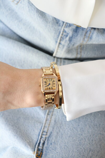 Northwatch Retro Vintage Gold Renk Metal Kordon Roma Rakamlı Minimal Kadın Ko...