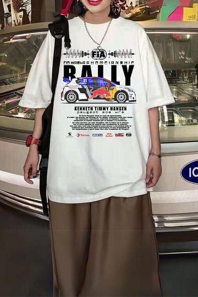 Touz Moda Λευκό μπλουζάκι με στάμπα Rally RedBull