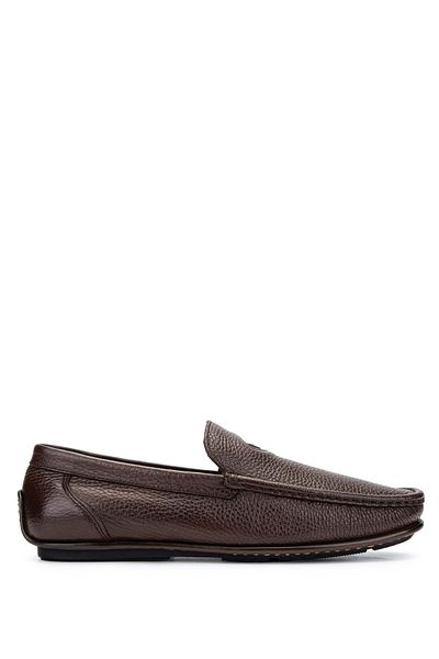 Tamer Tanca Men's Genuine Leather Brown Floater Driver Shoes