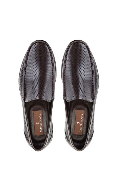 Tamer Tanca Erkek Hakiki Deri Kahverengi Loafer Ayakkabı