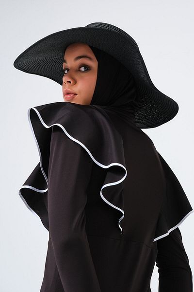 ALFASA Αριστοκρατικό μαγιό με λεπτομέρεια Piping Hijab