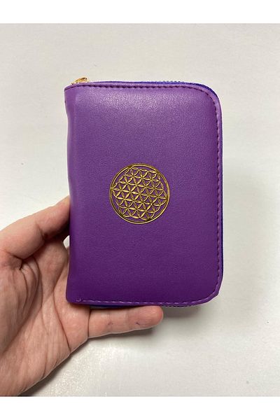 MENİSE Purple Flower of Life Emblem Wallet
