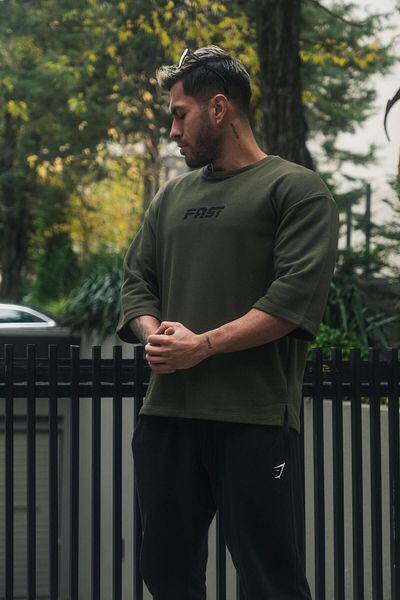 FAST EFFECT WEAR Oversize Bat Sleeve Sweatshirt - Back Printed
