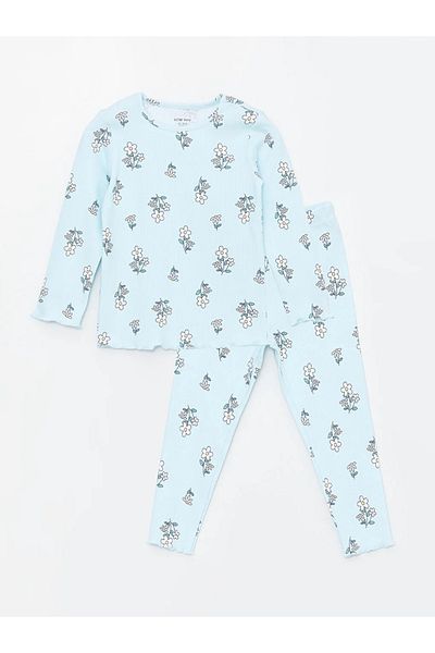LC Waikiki LCW Baby - Crew Neck Floral Patterned Baby Girl Pajama Set, GSM storE