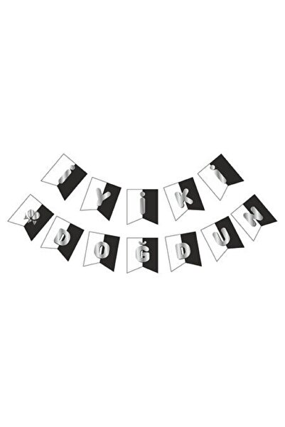 BenimMarifetlerim أبيض وأسود - تصميم راية عيد الميلاد