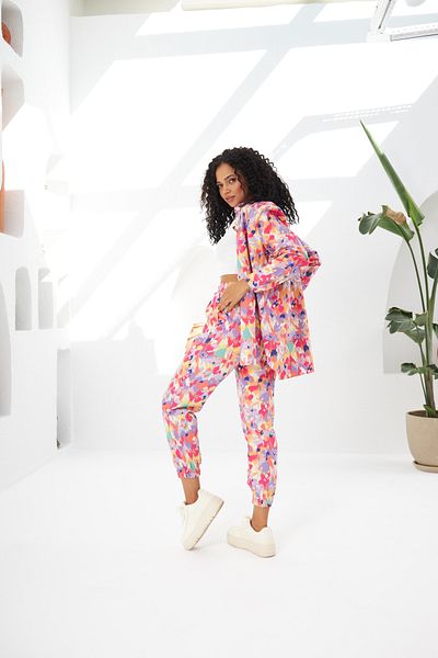 MİA NOURA pants patterned gabardine