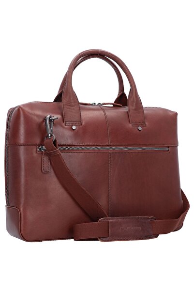 Plevier 43 cm Bazalt Leder Aktentasche - Gesicht Computer Fach