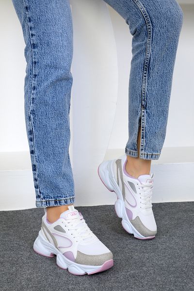 SOHO Weiß-Lila Damen Sneakers 17226