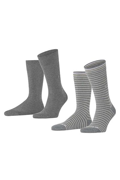 Burlington Herren Socken, 2er Pack - Everyday Stripe SO Mixed, Baumwolle, Einheitsgröße