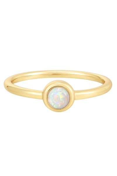 Glanzstücke München Silberring Ring Sterling Silber gelbgold Opal (synth.)