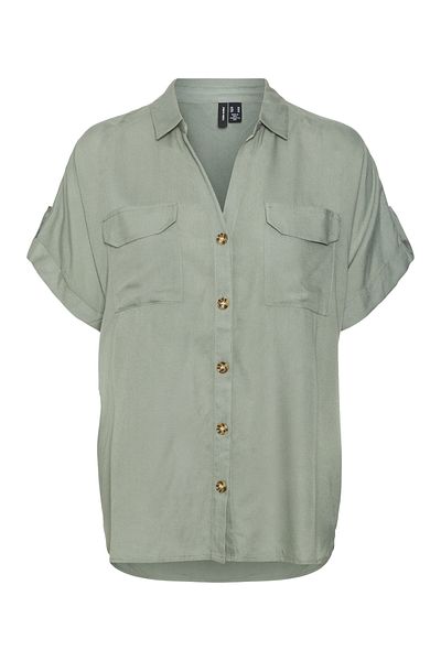 Veromoda Curve VMCBUMPY S/S SHIRT WVN GA CUR NOOS