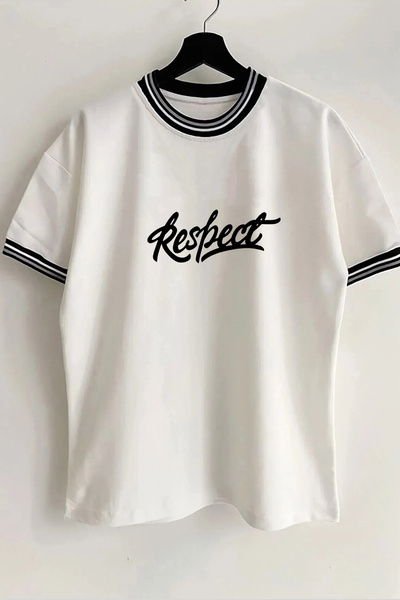 Vordevia تي شيرت أبيض صيفي مطبوع عليه نص احترام للجنسين للموسم الجديد مقاس كب...