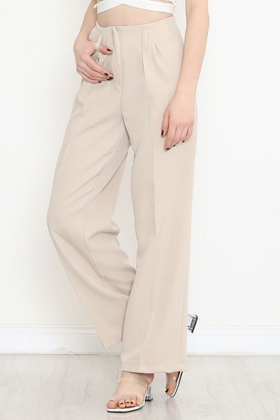 Yasaba Accessories Beige Palazzo Trousers - Waist Collar 20856.683