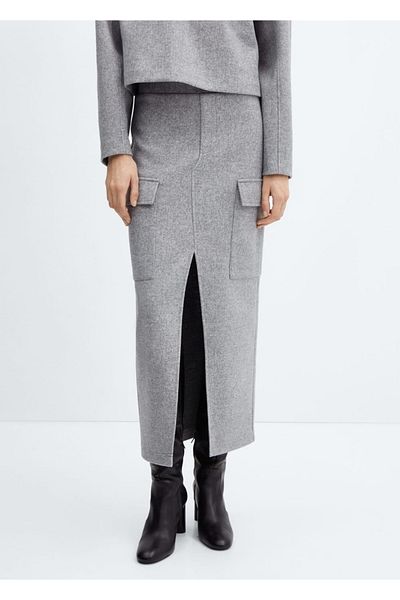 MANGO Woman Slit Cargo Skirt