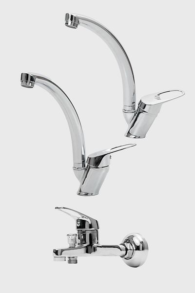 Zethome Modern Chrome Luxury 3-Piece Swan Bathroom Sink Faucet Set