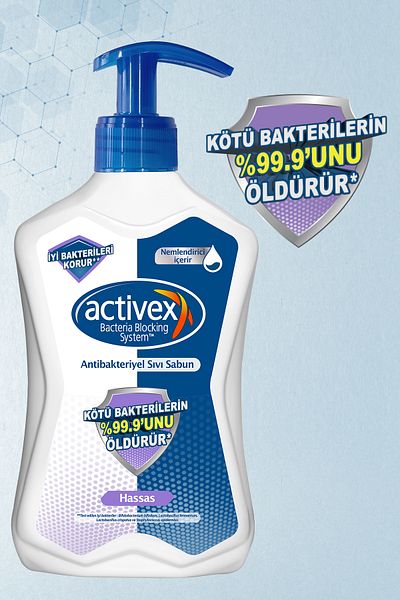 Activex 3x500 ml Sensitive Antibacterial Liquid Soap