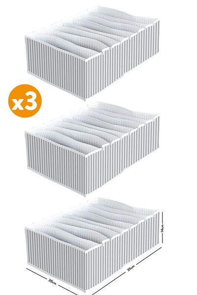 ESTİ 3 Pieces - 8 Compartment Drawer Accordion Organizer - XLarge 30x39x14 cm