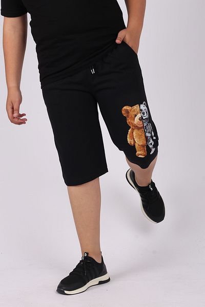 Çiggo Kids Pantaloni scurți/capri cu buzunar cu imprimeu robot ursuleț pentru băiat