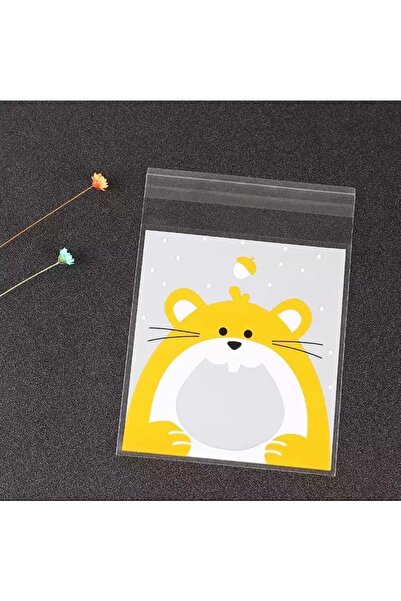 OZN TUHAFİYE Bantlı Şeffaf Desenli Poşet Opp 10x10 Cm 95 Adet