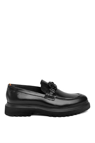 MARCOMEN 19578 Men's Genuine Leather Loafer Shoes Black