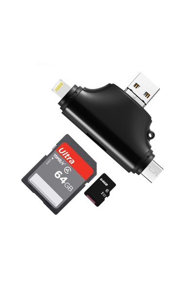 Apera GN-27 OTG 4 in 1 Micro USB Flash Disk Type C Mikro SD Kart Okuyucu IOS ...