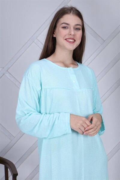 sevateks %100 PAMUK PENYE BATTAL BEDEN DÜZ RENK GECELİK DÜĞMELİ LOHUSA GECELİĞİ