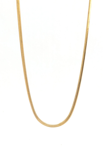 Santalio قلادة من الفولاذ المقاوم للصدأ بسلسلة إيطالية على شكل ثعبان مسطح لون...