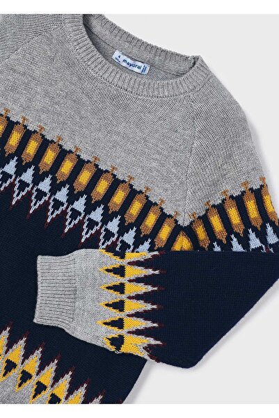 MAYORAL Boy's Sweater-Grey-Navy Blue
