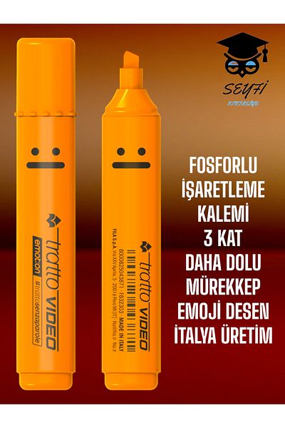 SEYFİKİRTASİYE Phosphorized Marking Pen - 3 Times Fillter Ink, Italy Production