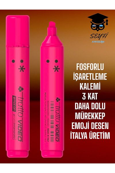 SEYFİKİRTASİYE Phosphorized Marking Pen - 3 Times Fillter Ink, Italy Production