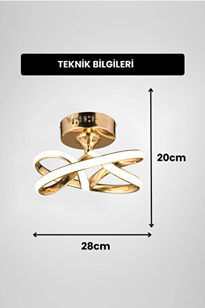 Ultra Home Eclipse Model Gold Kaplama Metal Salon Mutfak Oturma Yatak Odası Modern Led Plafonyer Avize