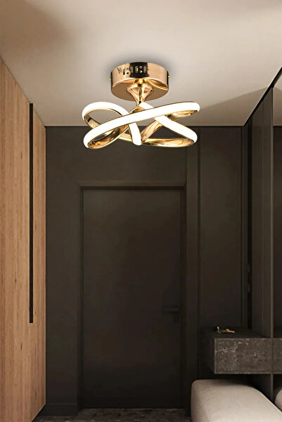 Ultra Home Eclipse Model Gold Kaplama Metal Salon Mutfak Oturma Yatak Odası Modern Led Plafonyer Avize