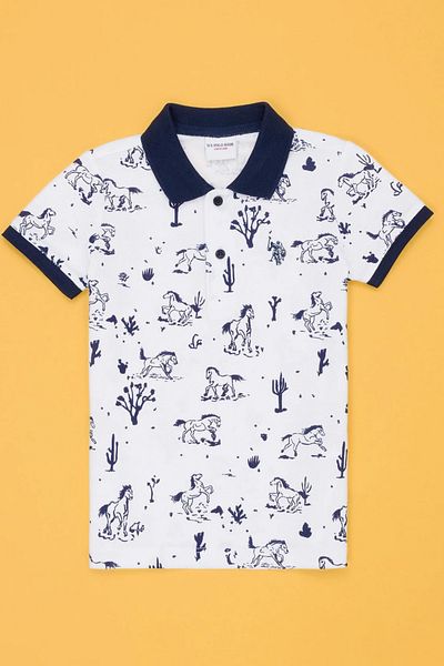 U.S. Polo Assn. Λευκό μπλουζάκι πόλο για αγόρι