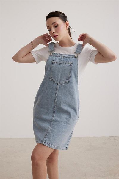 NRC COLLECTION Women's denim mini size blue color salopet