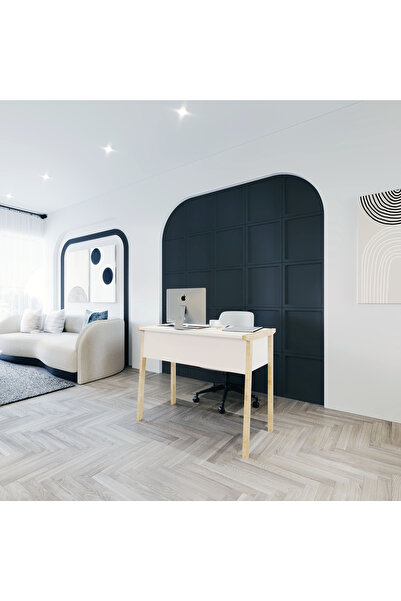 lagomood Zenith Çalışma Masası 90cm Beyaz Meşe