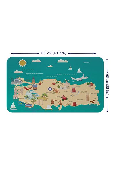 Reason Age Türkiye Map Wall Sticker - Educational and Instructional Children's Room, 60x105-3878