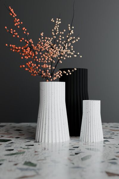Siyah Dekoratif Iskandinav 10x22cm Doğa Dostu Biyoplastik 3d