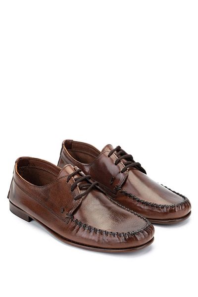 D LEPORI D.LEPORI Men's Genuine Leather Brown Casual Shoes