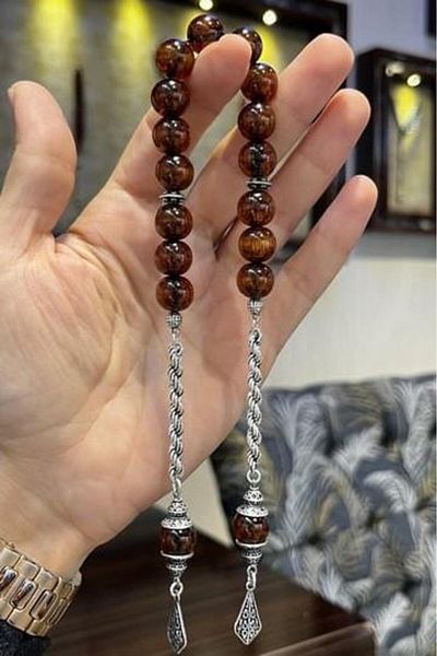 dergah tesbih Ateş-i Squeeze Silver Tasseled Bitter Mirra Zaza Rosary